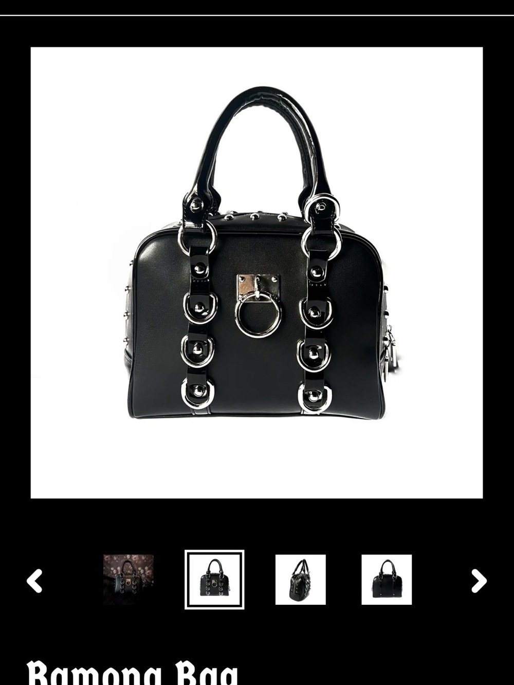 Backstitch Bruja Ramona Black Studded Satchel Bag. Vegan Leather. Sold out item